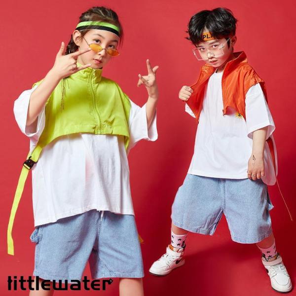ダンス服装 体操服 JAZZ DANCE tシャツ スウェット キッズチアリーダー hiphop ヒップホップ 女の子 ステージ衣装 ダンスウェア 子供 応援団 運動会 甲子園 チアガール衣装 舞台演出服　おしゃれ　ストリート系　B系　K-...