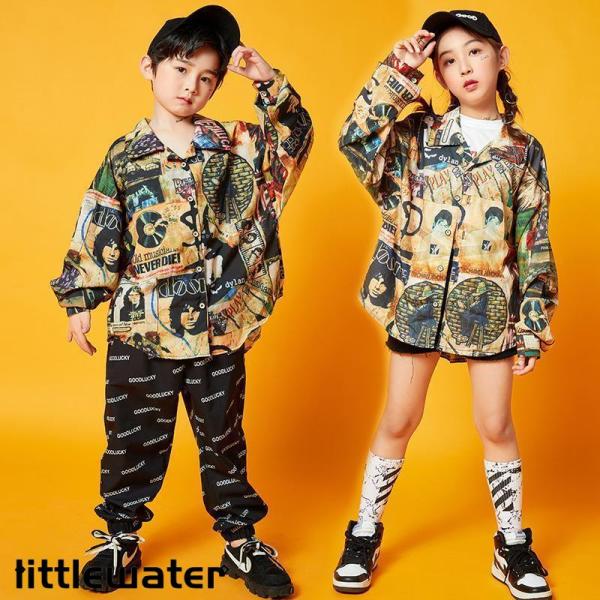 ダンス服装 体操服 JAZZ DANCE tシャツ スウェット キッズチアリーダー hiphop ヒップホップ 女の子 ステージ衣装 ダンスウェア 子供 応援団 運動会 甲子園 チアガール衣装 舞台演出服　おしゃれ　ストリート系　B系　K-...