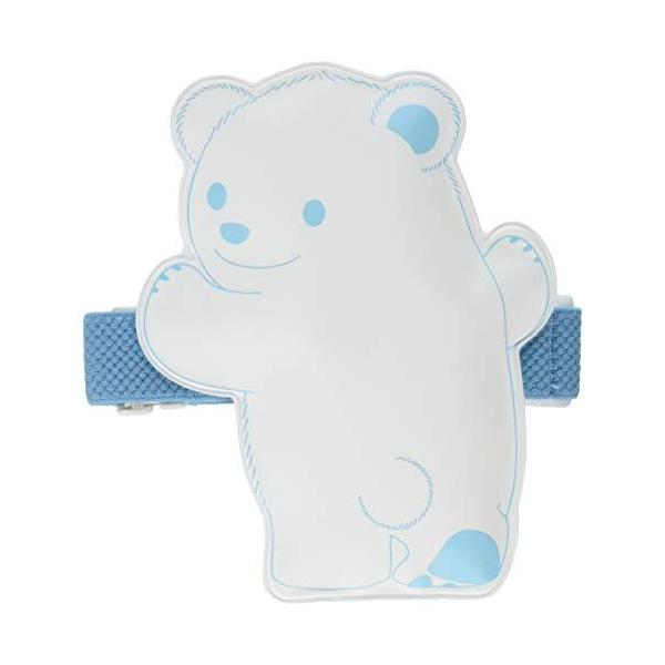 クロスハーツ 保冷材 ひえクマ ランチバンド付 白ブルー