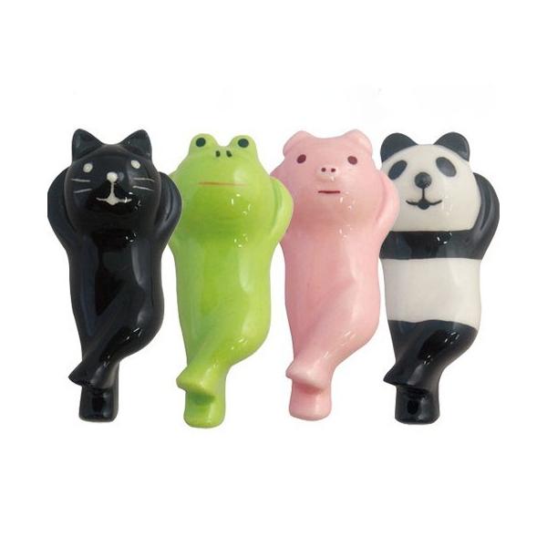 ゆる可愛い動物のゴロ寝箸置き　4個セット