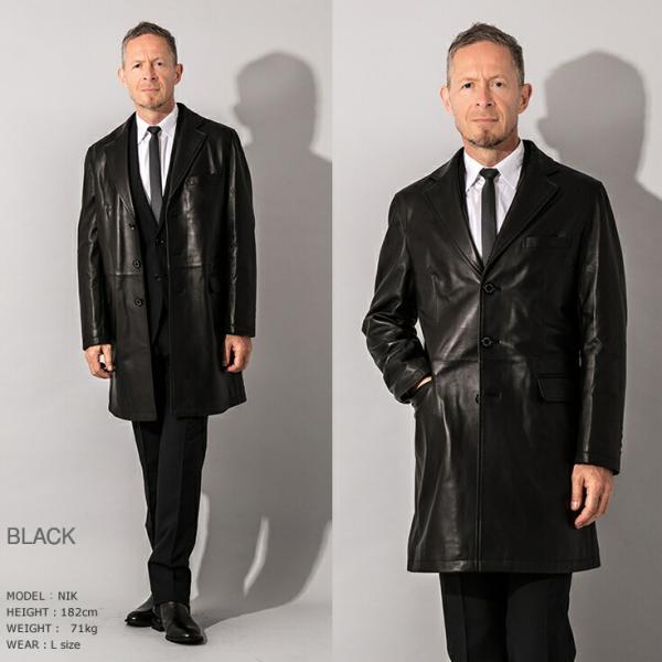 Jean Louis おすすめ Scherrer 本革 チェスターコート ビジネスコート メンズ Paris Collectionブランド 高級ラム革製 ジャン ルイ 6062 シェレル
