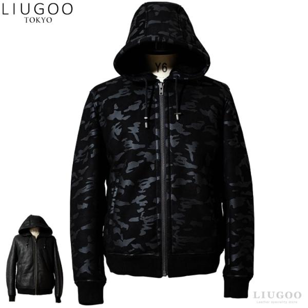 Liugoo Leathers LIUGOO 本革 ムートンパーカー メンズ リューグー
