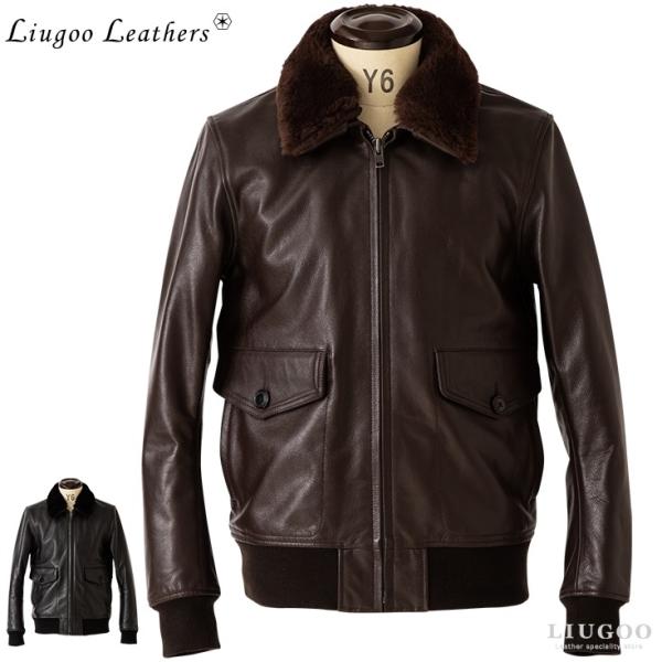 Liugoo Leathers 本革 G-1フライトジャケット メンズ リューグー