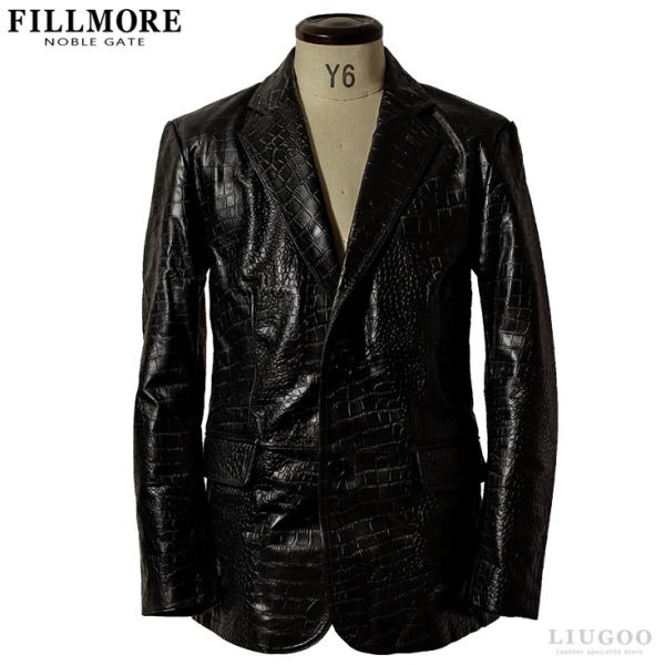50%OFFクーポン】FILLMORE 本革 クロコダイルテーラードジャケット