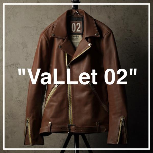 リューグーレザーズ VALLET 02ダブルライダース サイズL VALLET 本革 ダブルライダースジャケット メンズ ヴァレット