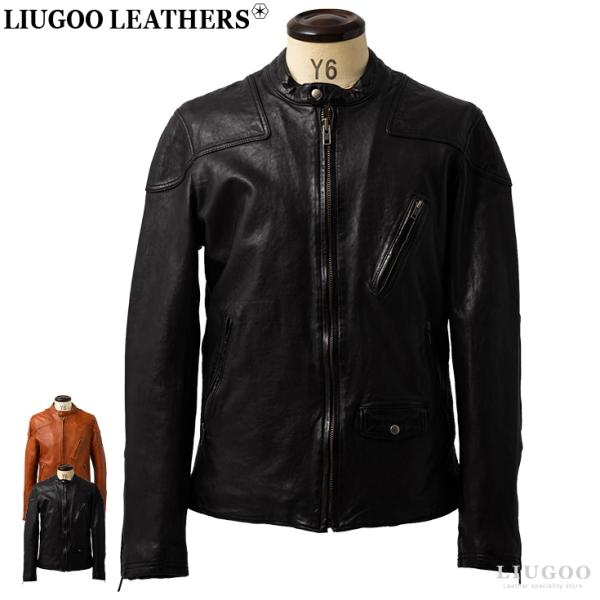 Liugoo Leathers パンチングレザー ライダースジャケット ブラック Liugoo Leathers 【20周年記念10%OFFクーポン】本革 メッシュレザー 2