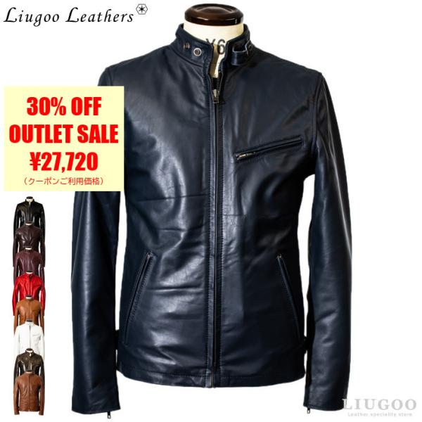 Liugoo リューグーレザーズ シングルライダース SRS01A Liugoo Leathers 本革 シングルライダースジャケット メンズ