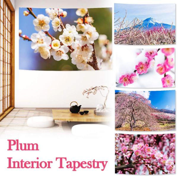 タペストリー 梅 垂れ梅 紅梅 白 花 冬 玄関 写真撮影 おしゃれ 大判 飾り付け 背景布 インスタ映え インテリア グッズ グリーン ウォールステッカー 雑貨 装飾