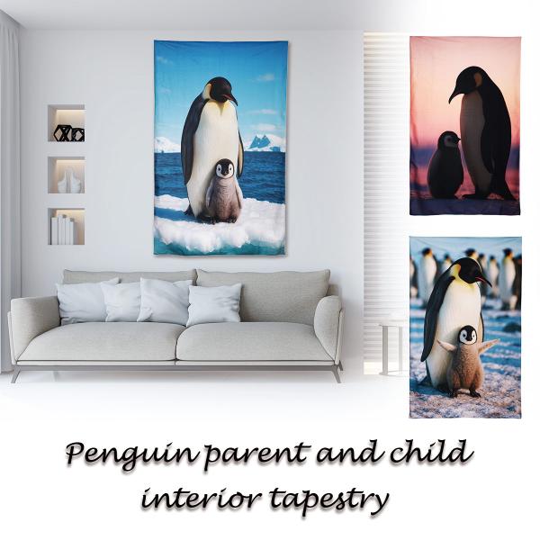 ●飾り付けるだけでお部屋の雰囲気をガラっと変えるペンギンの親子デザインのタペストリー●【サイズ】約150×100cm 【付属品】フック付き (クリップ 留め具)●デザインを変えるだけで雰囲気の違うお部屋に。不要不急の外出自粛・ステイホーム生...