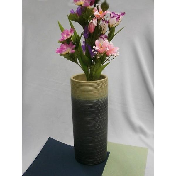 萬古焼 10号寸胴型花瓶（濃緑） E10-12 : せきいストアヤフー店