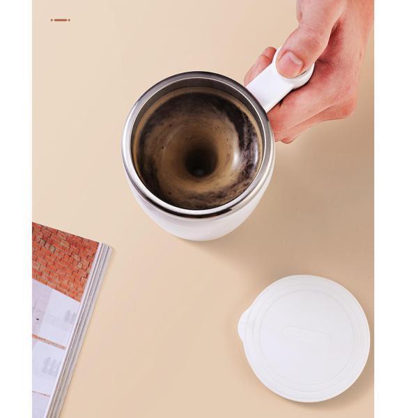 セルフスターリングマグミキシングカップセルフミキシングコーヒータンブラートラベルオフィスホワイト用