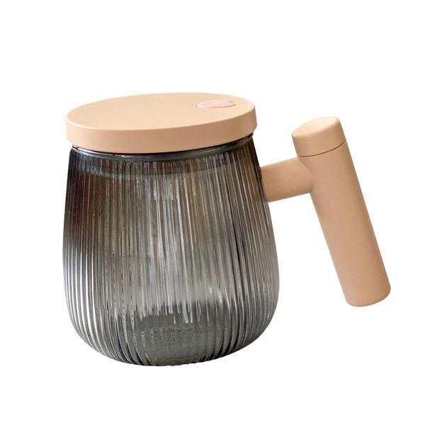 撹拌コーヒーマグ電動ミキシングカップホットチョコレートレモネード寝室用 400ML グレー 自動ミキシングカップ