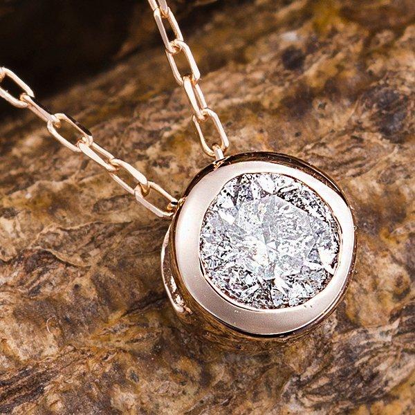 K18PG 0.15ｃｔダイヤモンドフクリンペンダント-