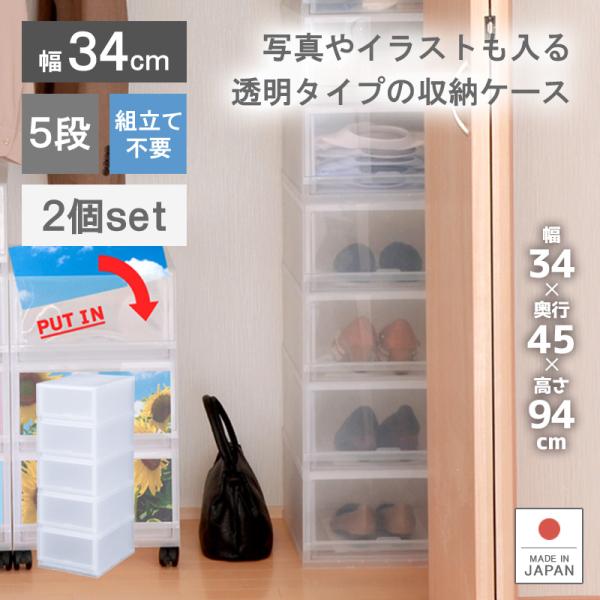 伸和（SHINWA） 2個セット 衣装ケース 収納ケース プラスチック