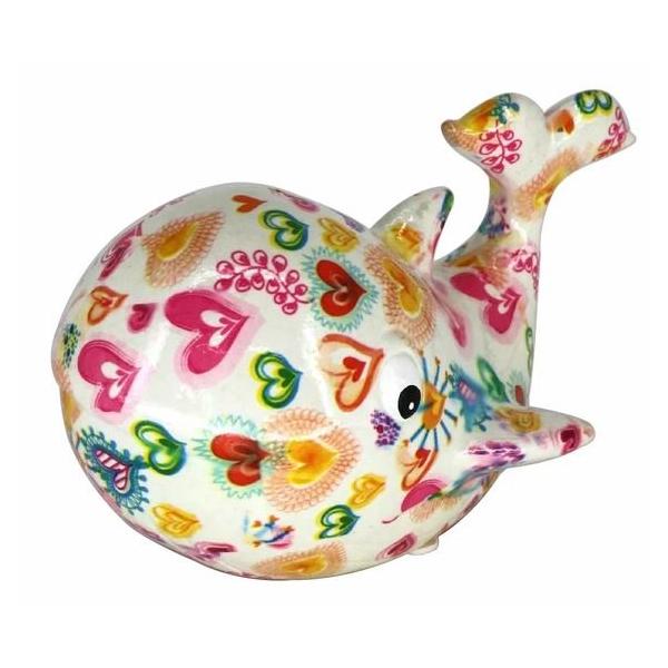 輸入雑貨 クジラ 置物 ホワイト オブジェ 貯金箱 陶器 カラフル