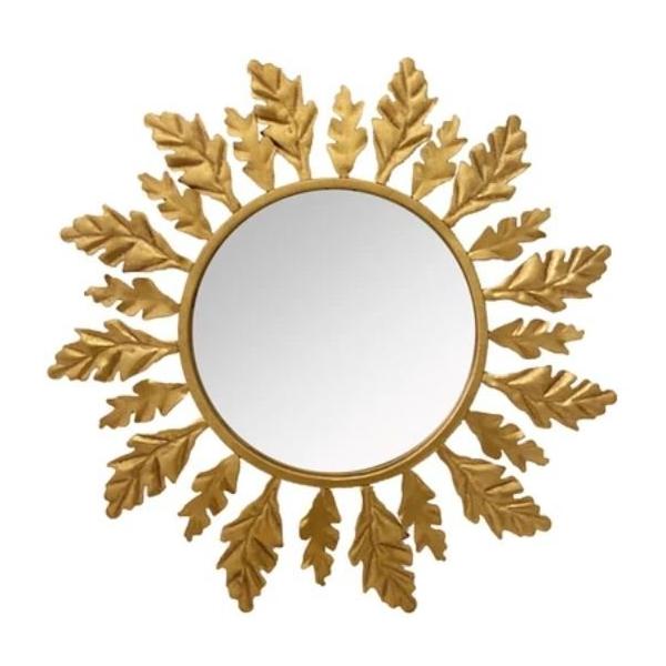 輸入雑貨 ミラー リーフ ゴールド 葉っぱ アンティーク風 シャビー