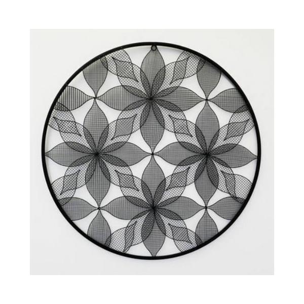 輸入雑貨 フラワー 花柄 円形 アンティーク風 アート 壁飾り 送料無料 モノトーン 017 Fiu 1908tsf001 リビングスタジオ メッシュ モダン 1908tsf001 フラワー アイアン メッシュ 円形 幾何学模様 ウォールデコレーション