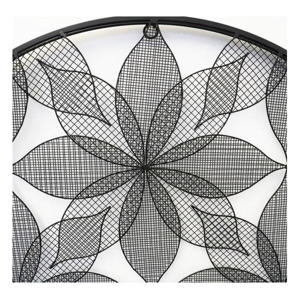 輸入雑貨 フラワー 花柄 円形 アンティーク風 アート 壁飾り 送料無料 モノトーン 017 Fiu 1908tsf001 リビングスタジオ メッシュ モダン 1908tsf001 フラワー アイアン メッシュ 円形 幾何学模様 ウォールデコレーション