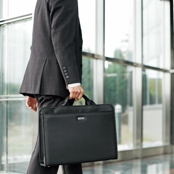 ビジネスバッグ ブリーフケース 日本製 豊岡製鞄 メンズ B4 横 牛革ハンドル スリム 自立 大開き 2WAY 鞄倶楽部 鞄クラブ