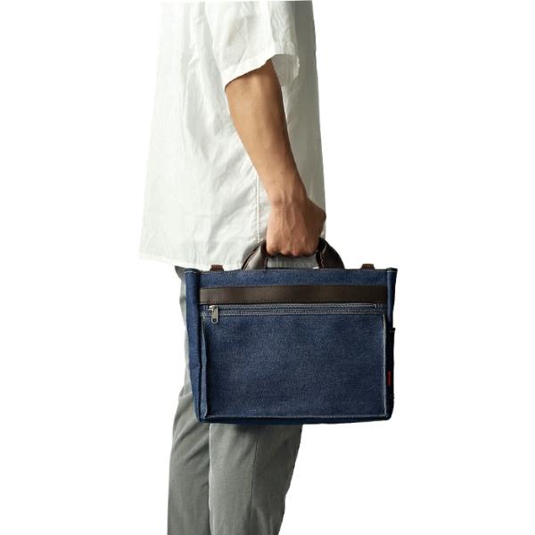 トートバッグ ショルダーバッグ 井原デニム 岡山デニム A4ファイル メンズ 日本製 豊岡製 横型 紺  鞄倶楽部 鞄クラブ