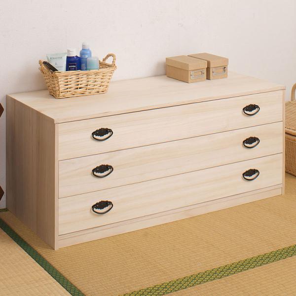 たとう紙ごと余裕で収納　桐たんす引出し３段 国産品 完成品