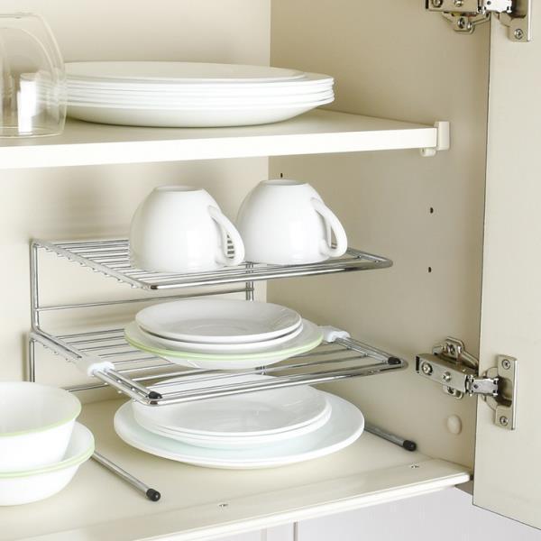 品番：HB-6072 ストレージセレクト ディッシュラック L2個セット商品仕様：●製品サイズ：(約)大/幅25×奥行25×高さ8cm、小/幅23×奥行23×高さ9cm ●製品重量：(約)0.82kg ●素材・材質：本体/鉄(クロムめっき)...