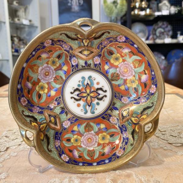 オールドノリタケ　瑠璃色花生 オールドノリタケ 瑠璃色花生