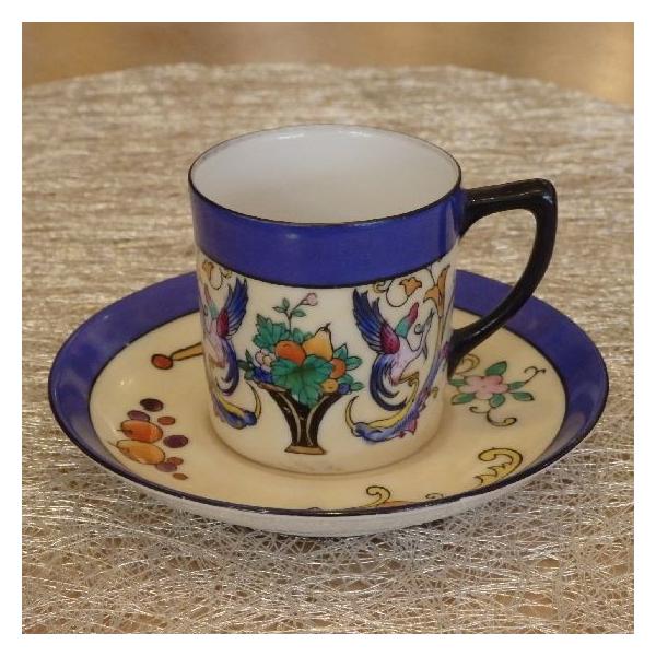 オールドノリタケ　アールデコ　果樹園の図　美しい菓子皿　M－JAPAN印 ノリタケ オールドノリタケ 果物籠・花鳥紋図デミタスカップ