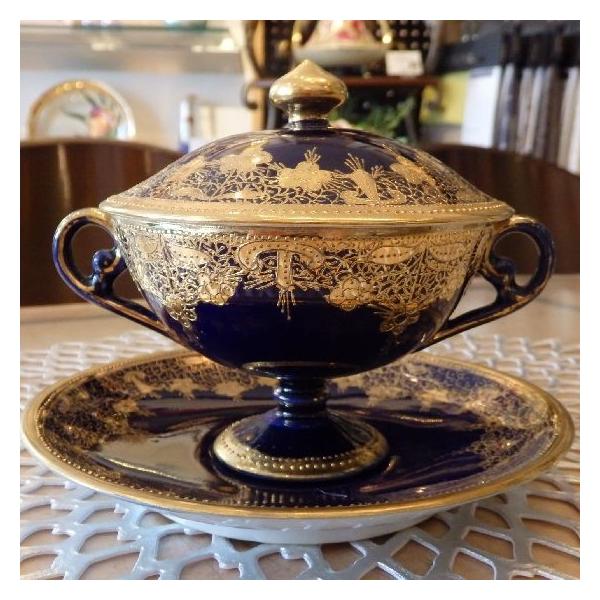 ノリタケ オールドノリタケ 両手付 キャビネットカップ 金盛藍線帯華