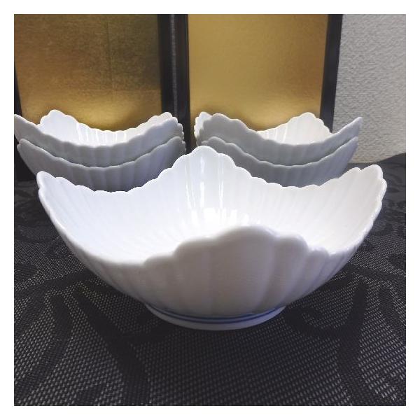 有田焼　白磁　菊割り　角小鉢揃え　小鉢　5客組　其泉　引き出物　【賞美堂】 有田焼 白磁 菊割り 角小鉢揃え 小鉢 5客組 其泉 引き出物