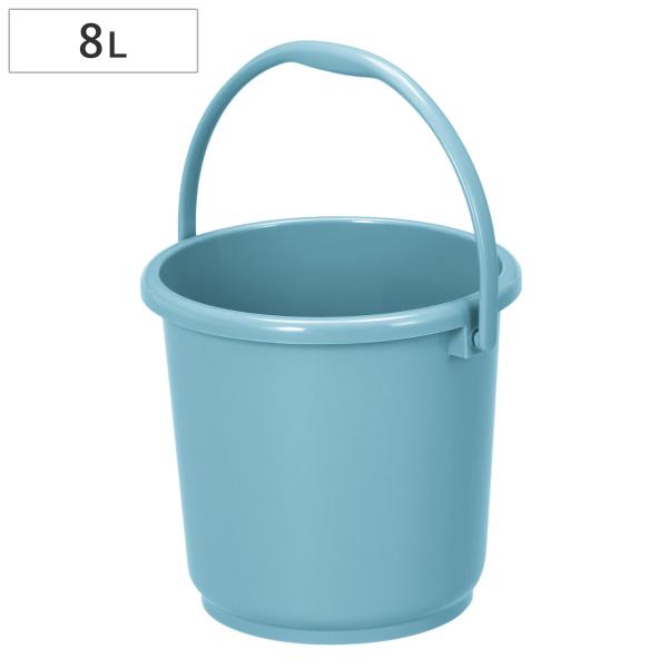 サイズ/約幅28×高さ23.5cmバケツ直径：約25.5cm容量/約8L内容量/1個材質/ポリプロピレンカラー/ブルー生産国/日本製●容量約8Lのバケツ本体です。●本体内側には1L毎に便利な目盛りが付いています。●ポリプロピレンを使用してお...