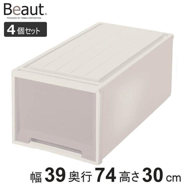 サイズ/約幅39×奥行74×高さ30cm引出内寸：約幅31.2×奥行67.3×高さ24cm重量/約3.3kg内容量/4個セット材質/ポリプロピレン生産国/日本製キャスター/なし（別売り）スタッキング/可能引き出し1段あたり耐荷重/約8kg組...