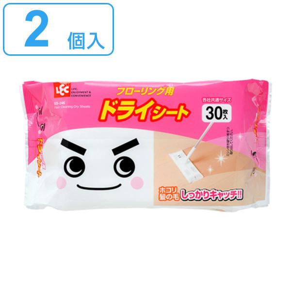 サイズ/約横20×縦30cm内容量/30枚入×2個材質/水、エタノール、界面活性剤、除菌剤生産国/日本製●フローリングから畳まで幅広くお使い頂けるドライシートです。●ホコリ、髪の毛、ペットの毛をしっかりキャッチします。●両面使えて経済的です...