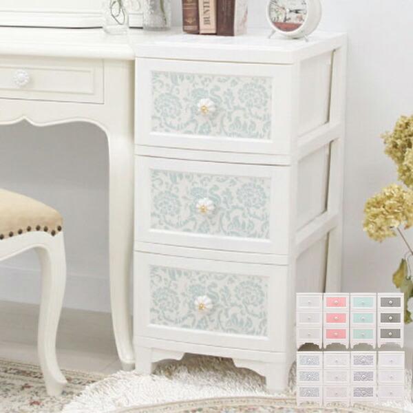 アンティーク調3段ボックス アンティーク調 3段 チェスト ブラウン 約W119.5×約D52×約H85.5(cm