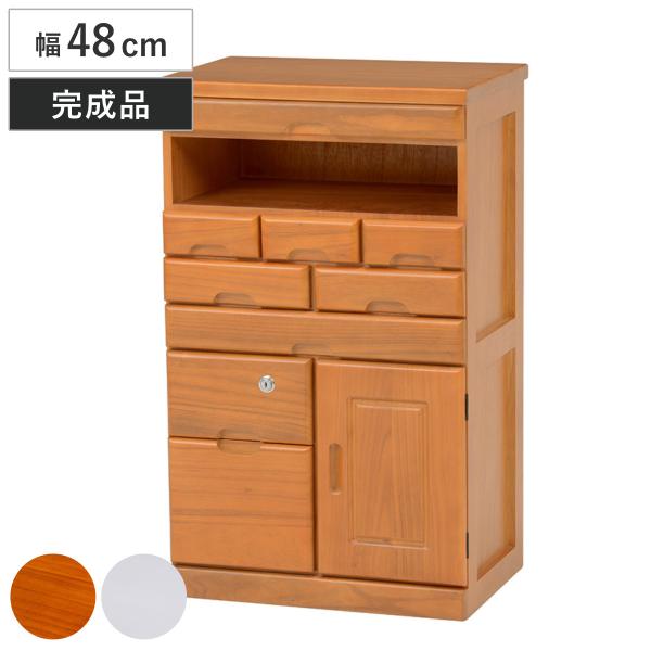 サイズ/約幅48×奥行32×高さ78cm内容量/1台付属品：鍵材質/桐材種類/ナチュラル、ホワイト組立状態/完成品●引出したっぷりの電話台です。●鍵付きなので安心です。●配線用の穴付なのでモデムやルーターもすっきり収納できます。木製 家具 ...