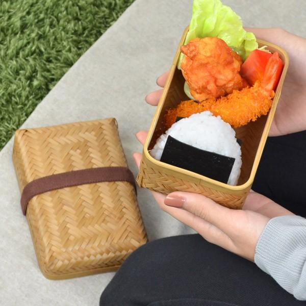 お弁当箱 網代弁当箱 小 竹製 バンド付 （ サンドイッチケース 和風