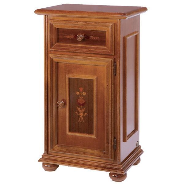 TELスタンド 電話台 クラシック調 片開き 引出し付 イタリア製 幅46cm