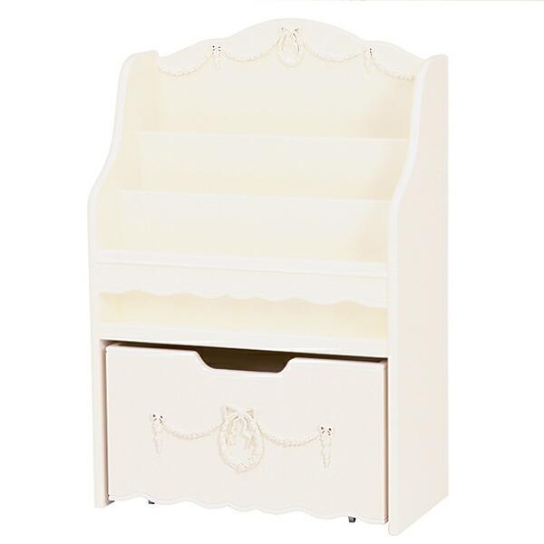 55 以上節約 絵本ラック 本棚 収納ボックス付 姫系 ロマンチック 幅60cm 送料無料 絵本 収納 マガジンラック 女の子 ブックスタンド おもちゃ 子供部屋 キッズ収納 片付け かわいい 表紙が見えるから絵本が探しやすい キュートな絵本ラック 正規販売代理店