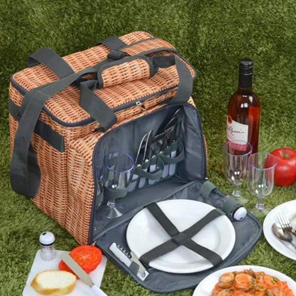クーラーバッグ 食器付きピクニックバスケット バカンスクーラー クーラーバッグ 食器付きピクニックバスケット バカンスクーラー