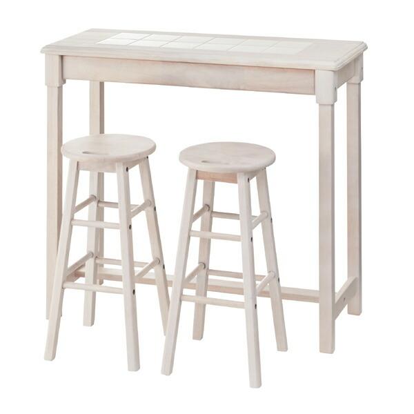 サイズ/テーブル：約幅95×奥行38×高さ85cmスツール：約幅29×奥行29×高さ60cm内容量/テーブル1台、スツール2脚材質/本体：天然木（ラバーウッド）ラッカー塗装天板トップ：タイル原産国/ベトナム組立状態/お客様組立品●お部屋に合...