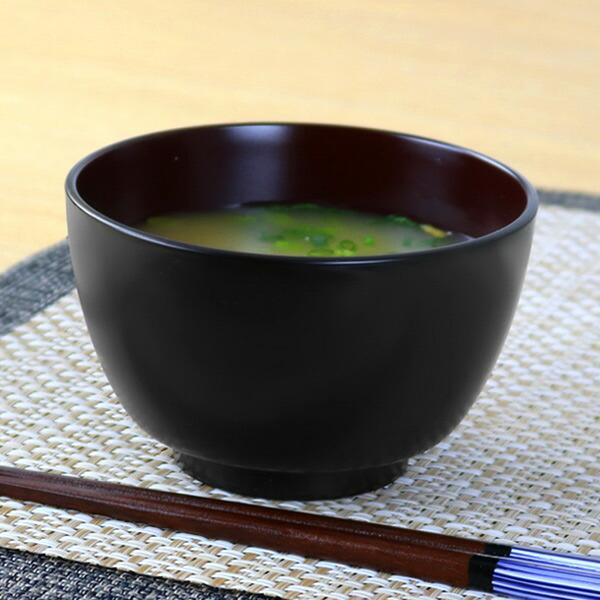 汁椀 420ml 日本製 駒型 黒 （ 和食器 味噌汁椀 お椀 電子レンジ対応