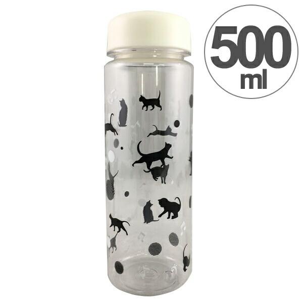 水筒 クリアボトル ウォーターボトル M 音符ネコ 500ml （ すいとう