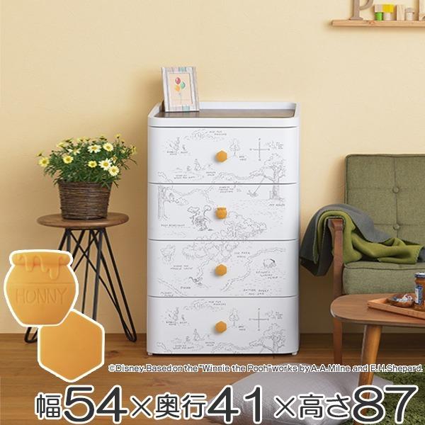 Disney（ディズニー） チェスト タンス 4段 幅55×奥行41×高さ88cm 森の