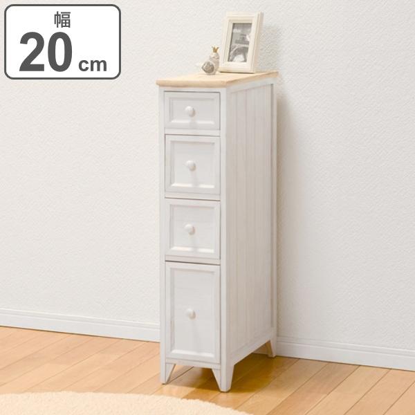 シャビーウッド4段チェスト スリムチェスト 4段 桐チェスト カントリー調 シャビーウッド 幅