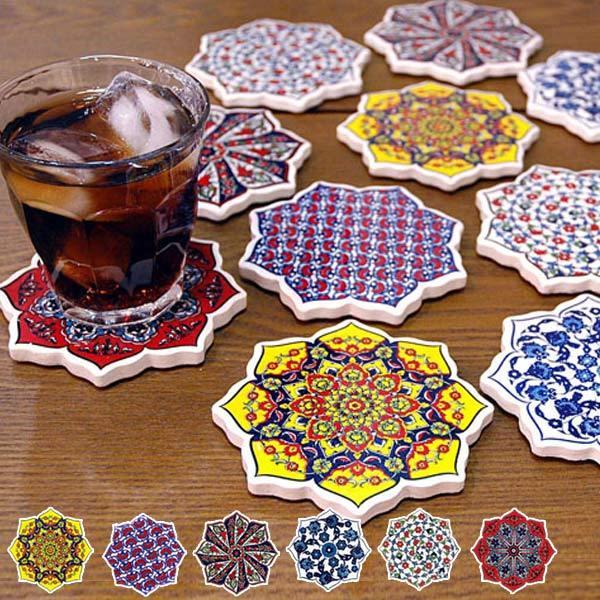 コースター IZNIK イズニック タイルコースター LOTUS （ トルコ陶器