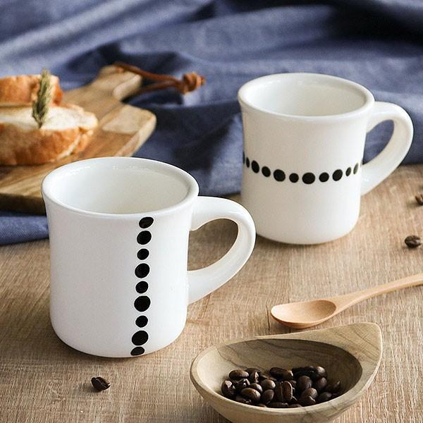 マグカップ 270ml ドット 白 磁器 食器 （ 食洗機対応 電子レンジ対応