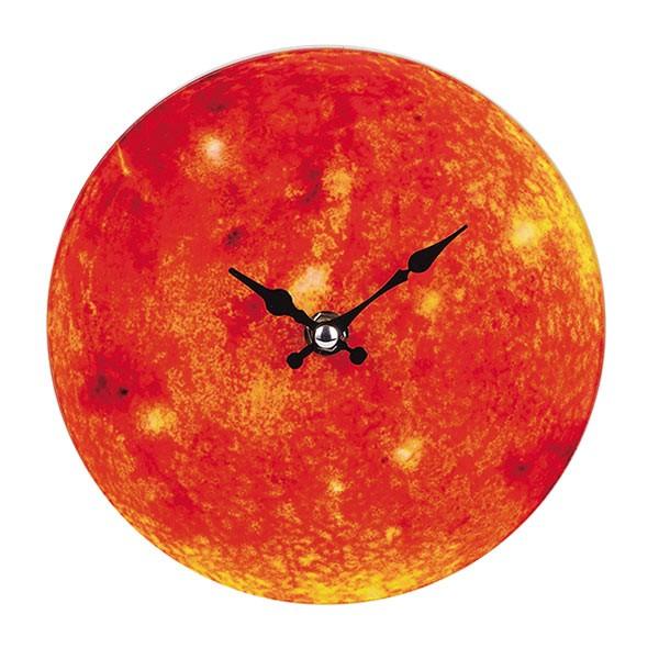 掛け時計 置き時計 卓上ガラス時計 ROUND 17cm Sun 太陽 （ アナログ 