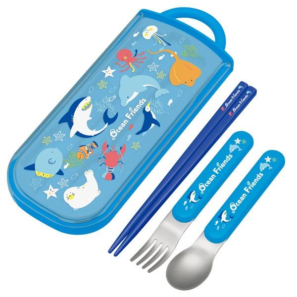 スケーター トリオセット お箸 フォーク スプーン オーシャンフレンズ