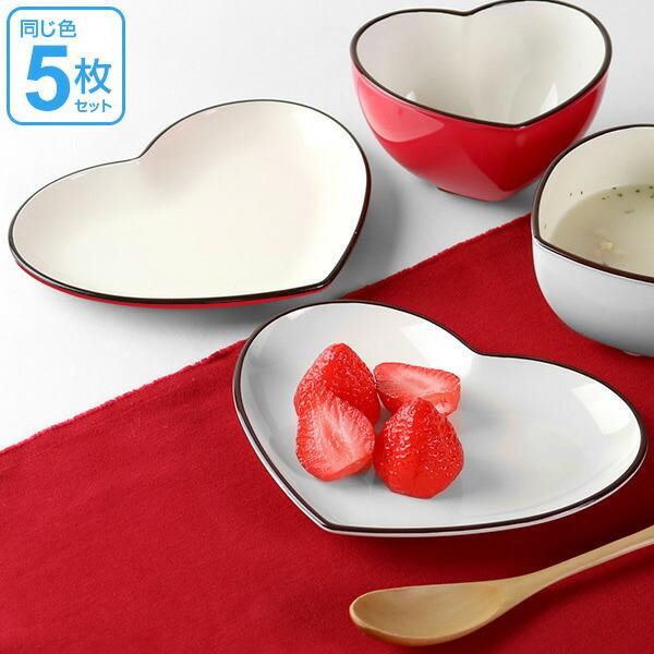 プレート 18cm felice ハート プラスチック 食器 日本製 同色5枚セット