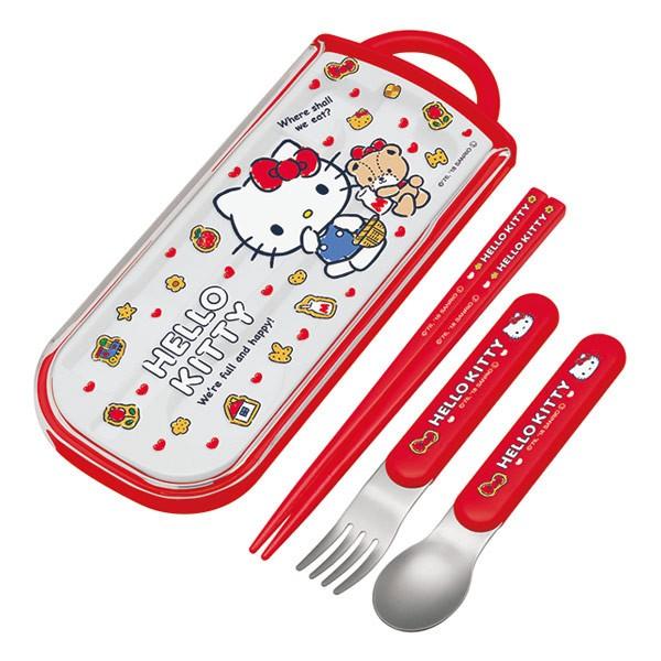 キティ　カトラリーセット（お箸、フォーク、ナイフ）　ハローキティ　レトロ サンリオ SANRIO ハローキティ キティちゃん レリーフ付きランチトリオ